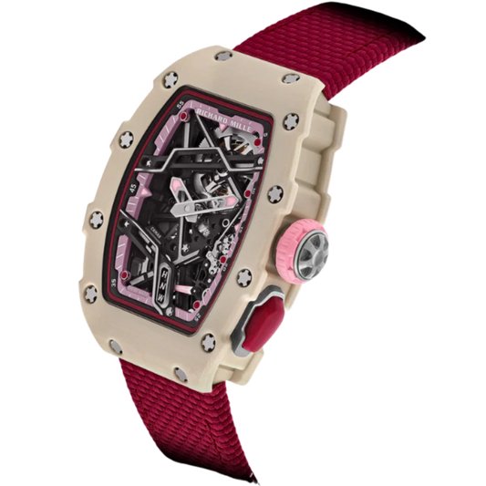 RM 07-04 Automatic Winding Sport Nelly Korda Creamy White Quartz TPT Velcro Strap Skeleton Dial Creamy White Quartz TPT Case