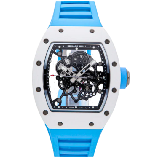 RM 055 Bubba Watson Japan Edition Rubber Strap White Dial White Ceramic Case