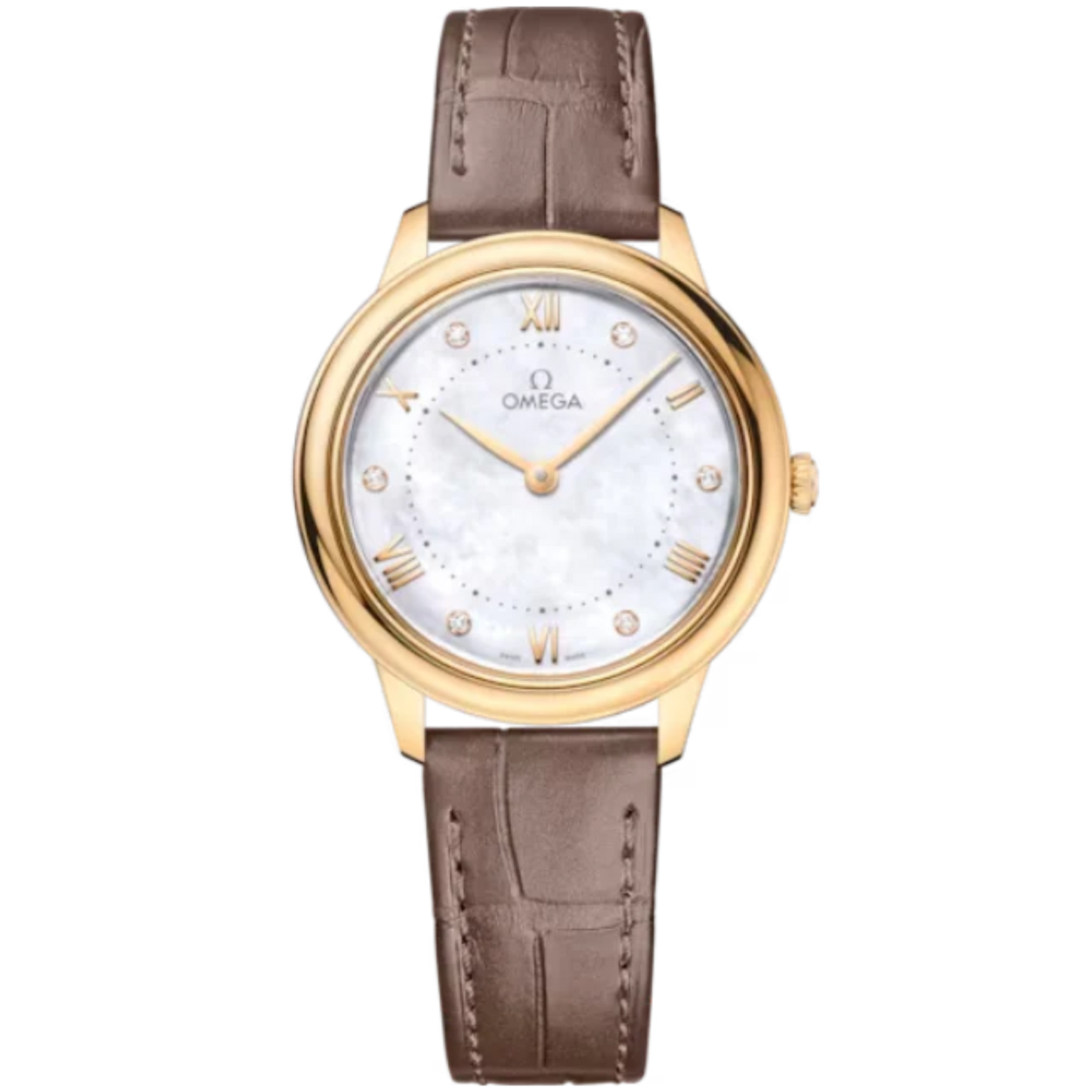DE VILLE PRESTIGE 30 MM YELLOW GOLD WITH MOTHER OF PEARL DIAL