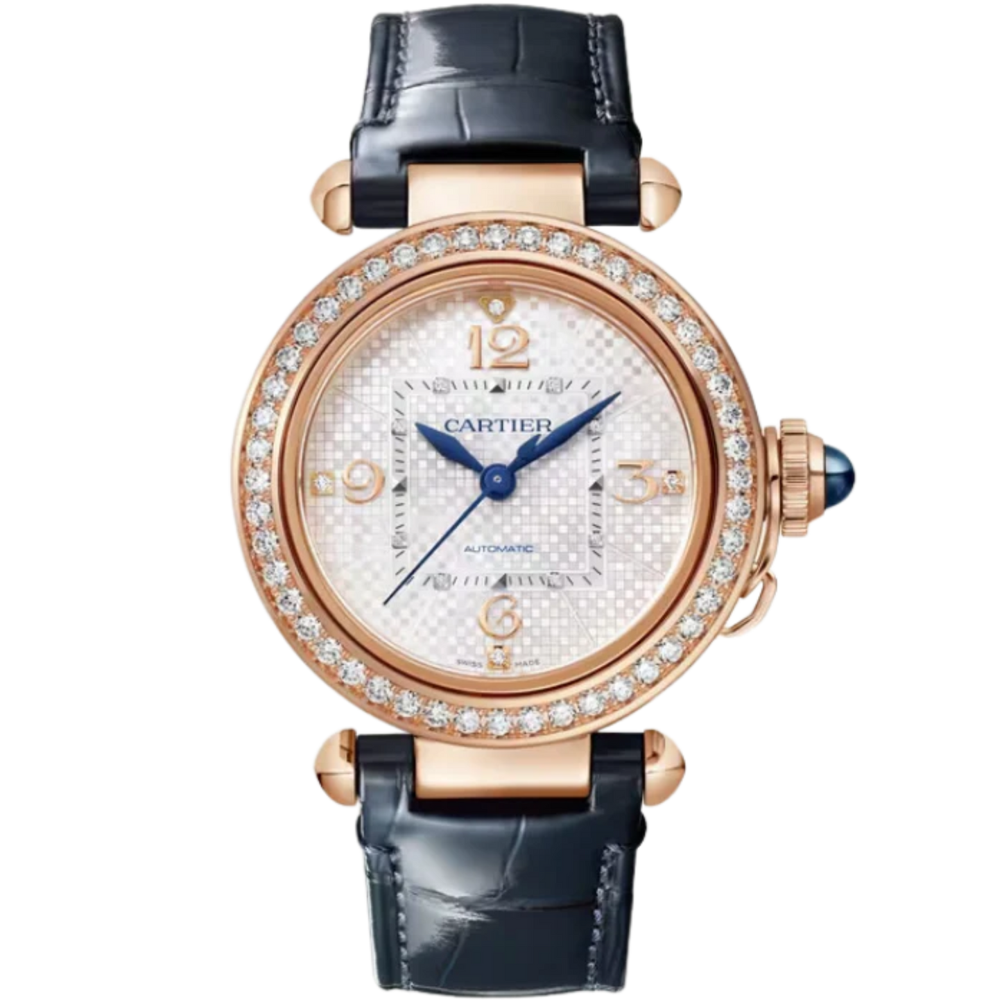 PASHA DE CARTIER 35 MM ROSE GOLD WITH SILVER ENGRAVED DIAL