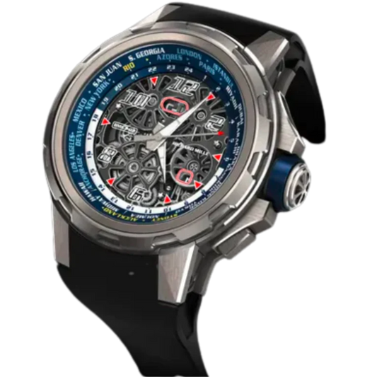 RM 63-02 World Timer Limited Edition Openworked Dial Automatic Rubber Titanium Case