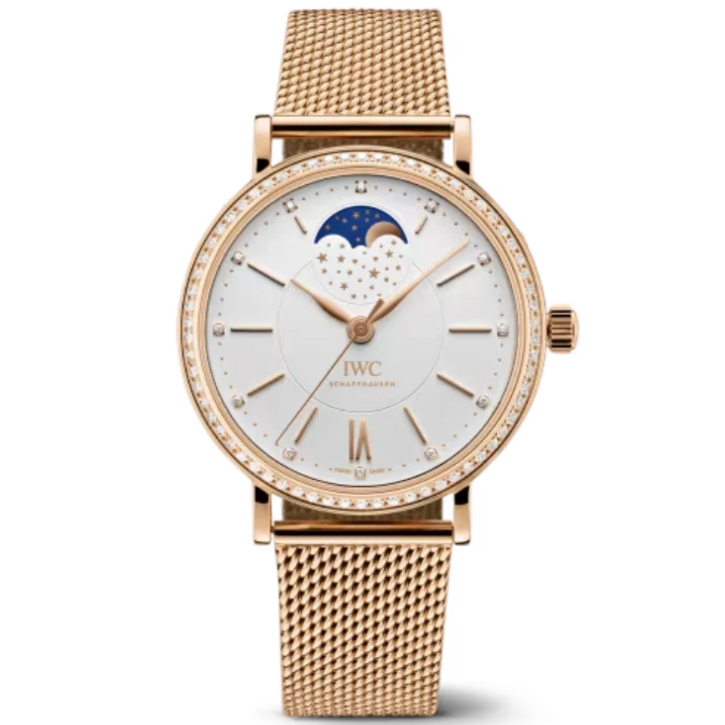 PORTOFINO AUTOMATIC MOON PHASE 37 MM GOLD WITH WHITE DIAL