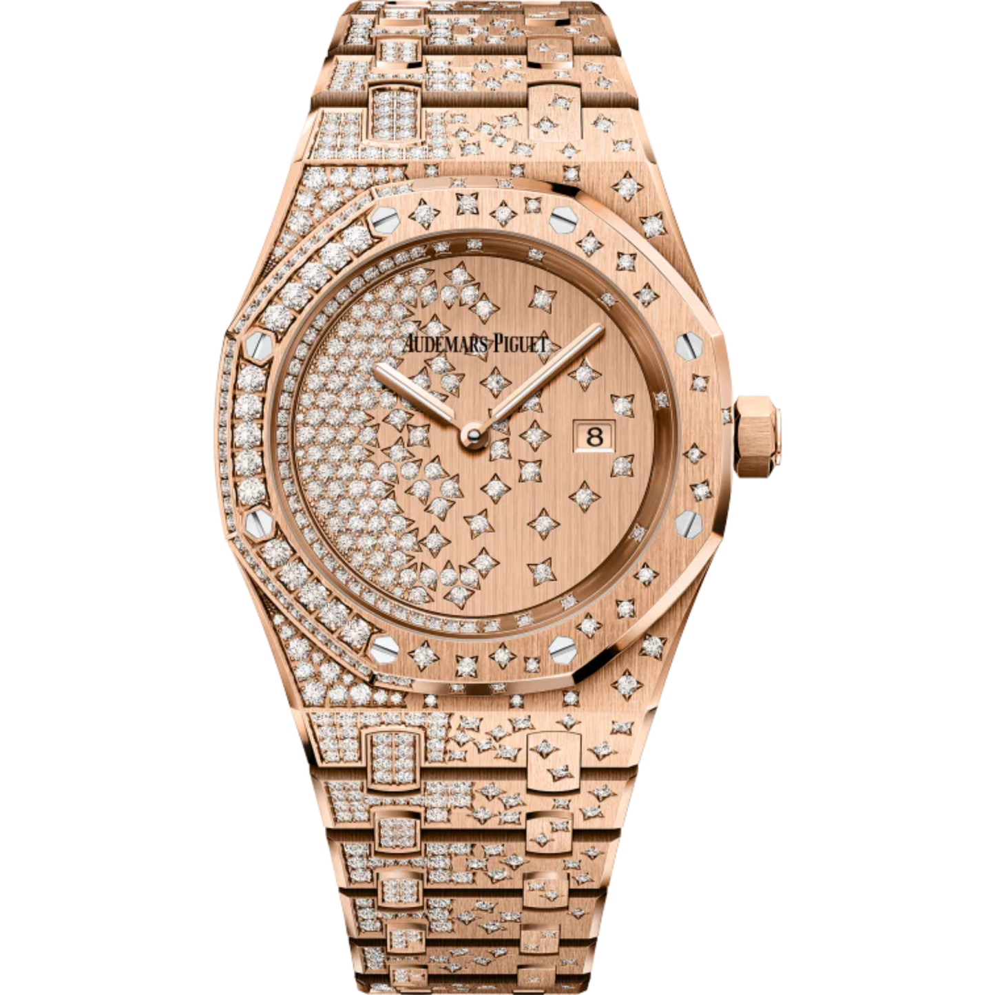 Royal Oak Quartz 33MM Diamond-Set 18-Carat Pink Gold Bracelet Diamond-Set 18-Carat Pink Gold Dial Diamond-Set 18-Carat Pink Gold Case