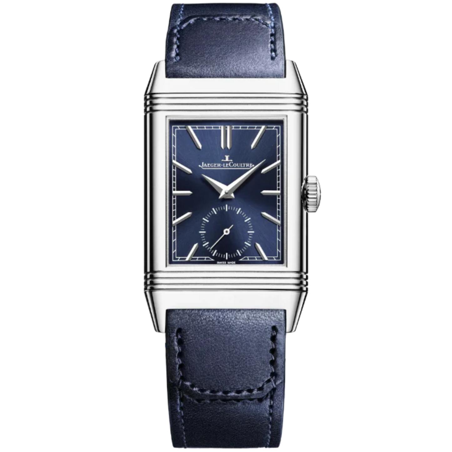 REVERSO TRIBUTE MONOFACE SMALL SECONDS 46 MM STAINLESS STEEL WITH BLUE SUNRAY BRUSHED DIAL