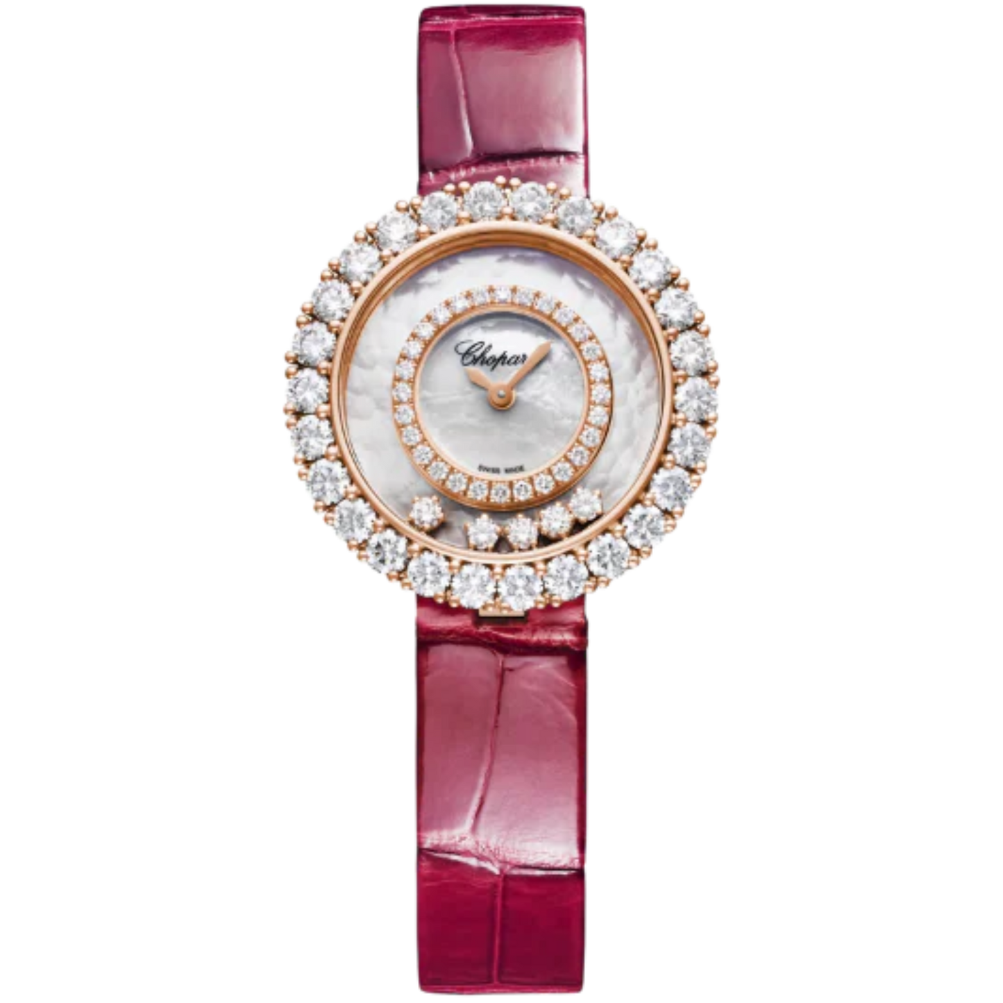 HAPPY DIAMONDS JOAILLERIE 29 MM ETHICAL ROSE GOLD WITH MOTHER OF PEARL DIAL