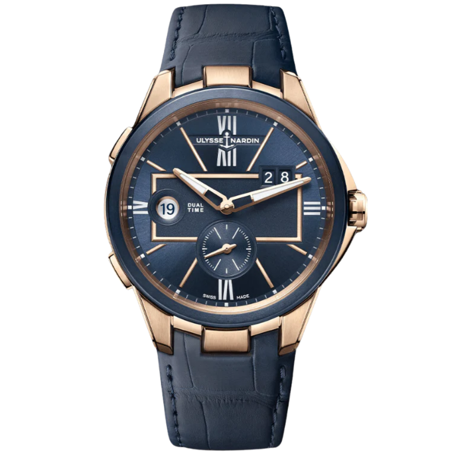 BLAST DUAL TIME 42 MM ROSE GOLD WITH BLUE DIAL