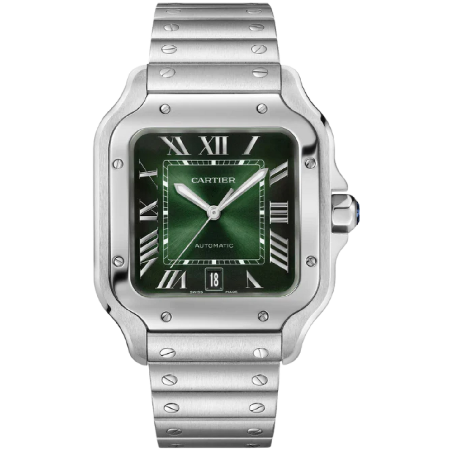 WSSA0062 Large Santos Stainless Steel 2023 Novelty Green Dial