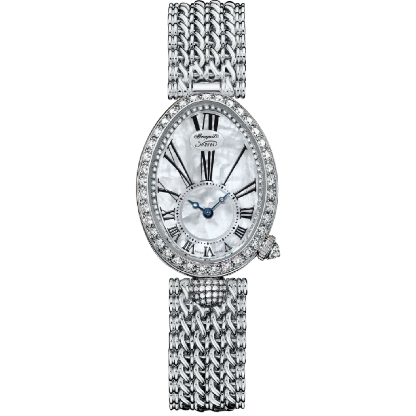 REINE DE NAPLES 8928 33 MM WHITE GOLD WITH MOTHER OF PEARL DIAL
