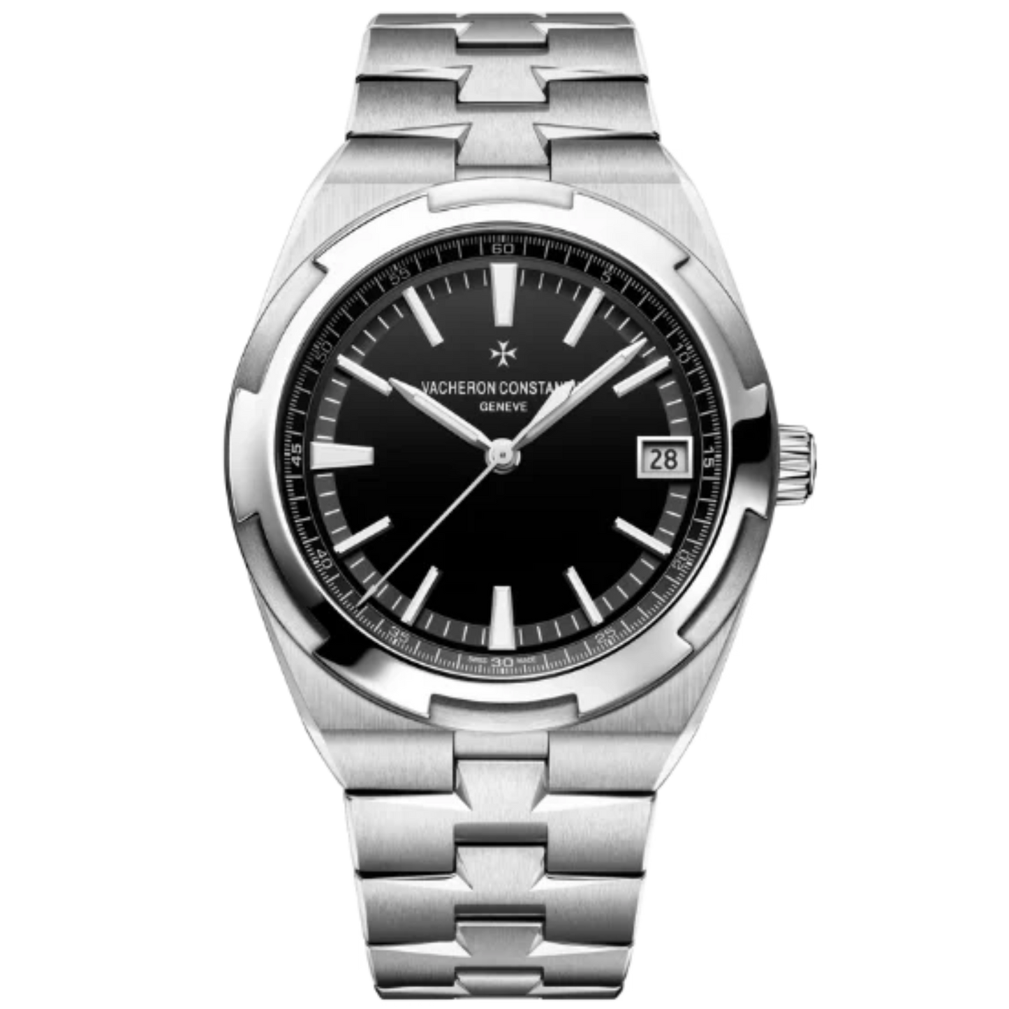 OVERSEAS SELF WINDING 41 MM STAINLESS STEEL WITH BLACK BRASS DIAL