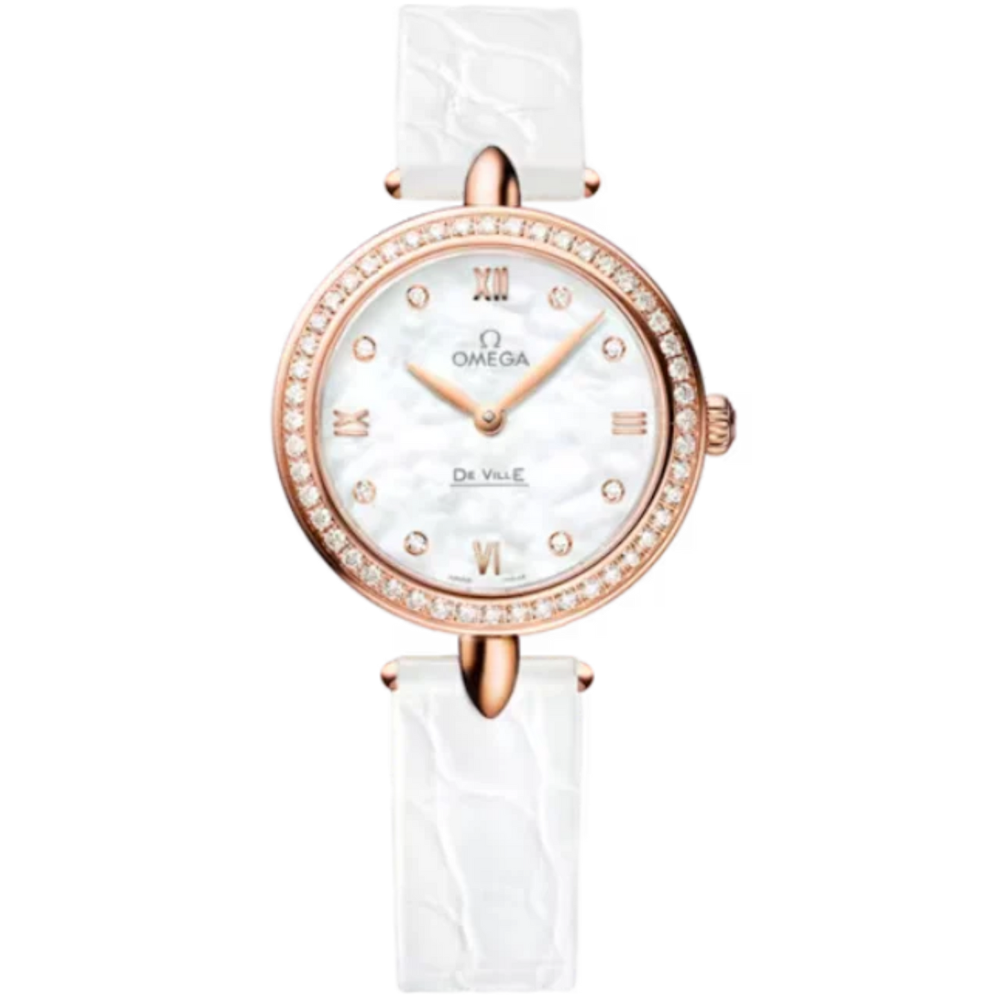 DE VILLE PRESTIGE DEWDROP 27 MM RED GOLD WITH MOTHER OF PEARL DIAL