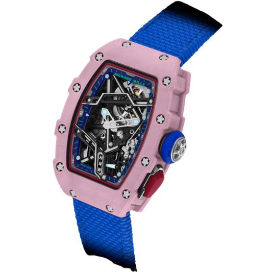 RM 07-04 Automatic Winding Sport Yuliya Levchenko Mauve Quartz TPT Velcro Strap Skeleton Dial Mauve Quartz TPT Case