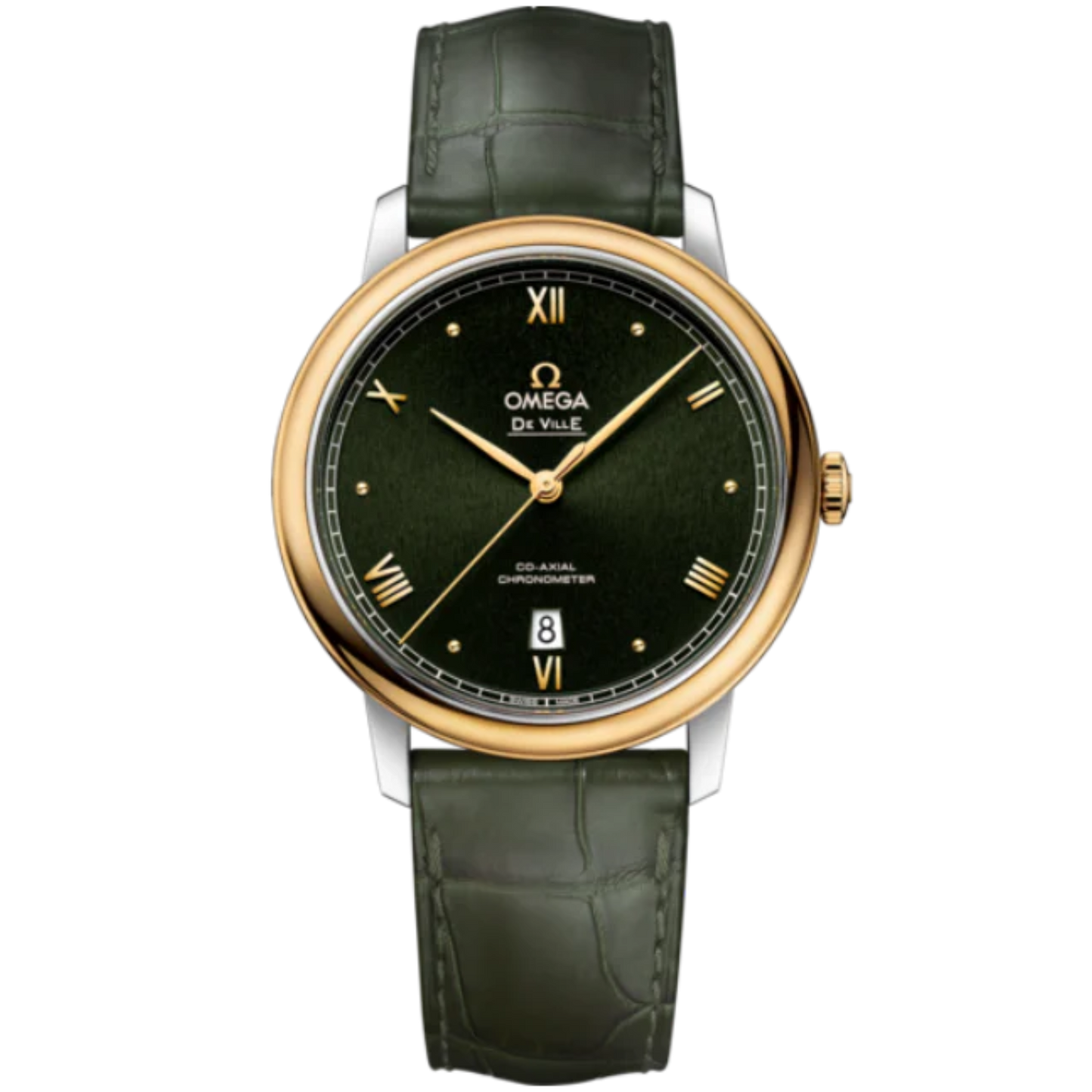 DE VILLE PRESTIGE 39 MM STAINLESS STEEL - YELLOW GOLD WITH GREEN DIAL
