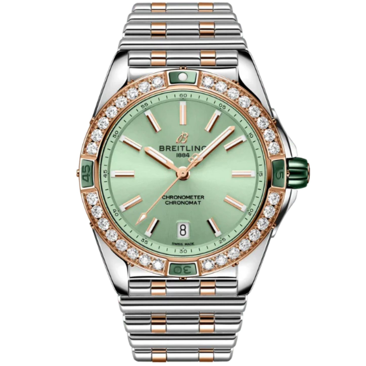 SUPER CHRONOMAT AUTOMATIC 38 MM STAINLESS STEEL & 18K ROSE GOLD WITH GREEN DIAL