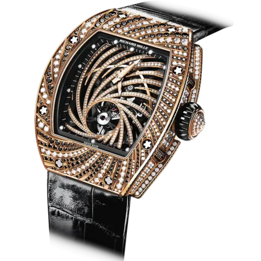 RM 51-02 Tourbillon Diamond Twister Leather Strap Rose Gold Diamond Set Case