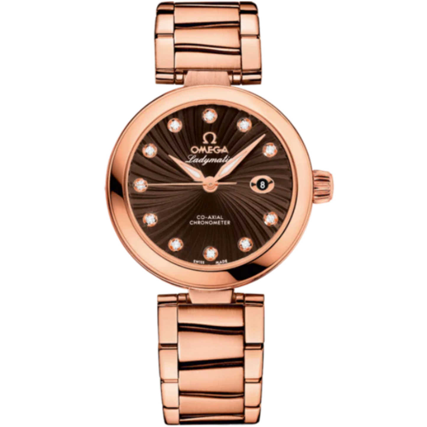 DE VILLE LADYMATIC 34 MM RED GOLD WITH BROWN DIAL