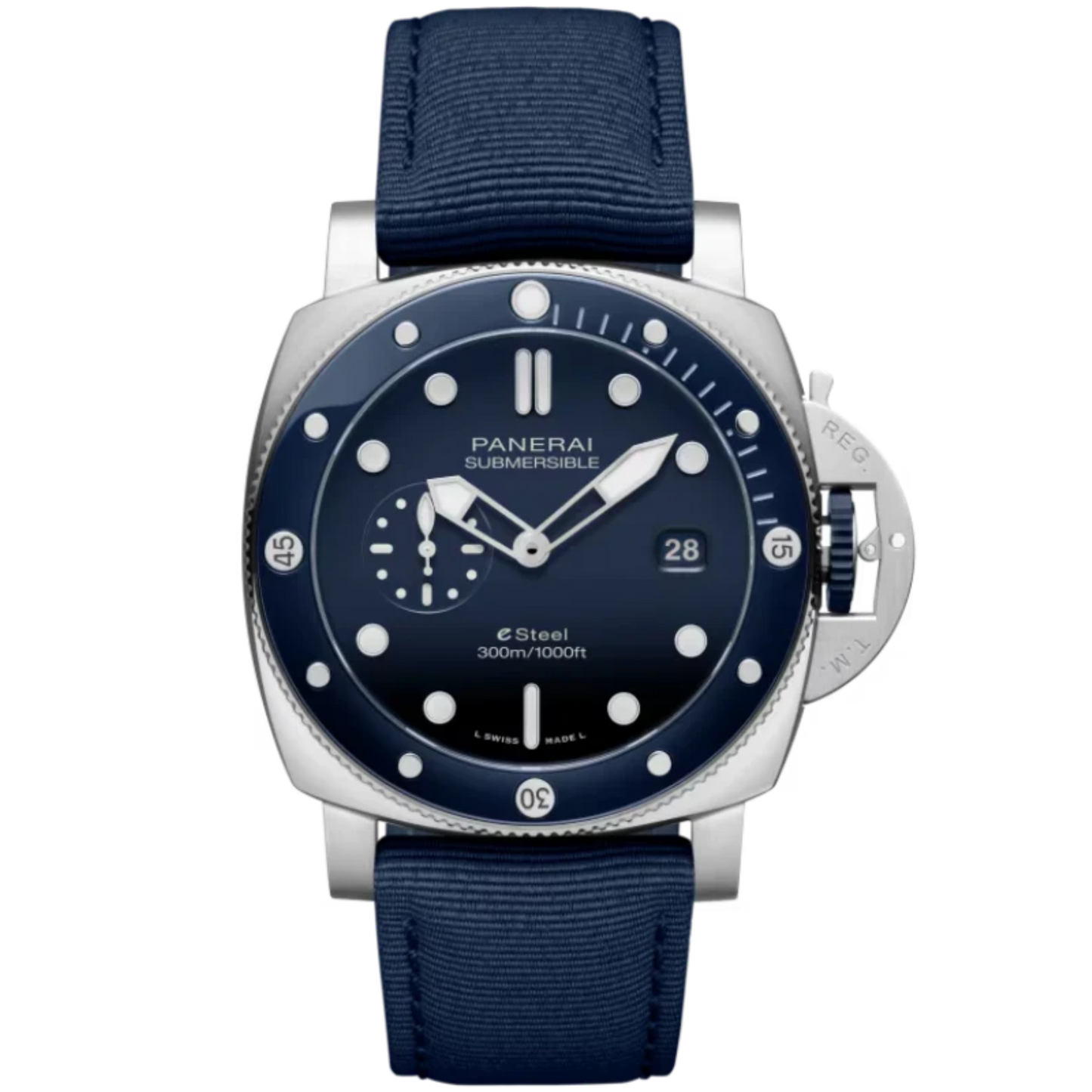 SUBMERSIBLE QUARANTAQUATTRO BLU PROFONDO PAM01289 44 MM STAINLESS STEEL WITH BLUE DIAL