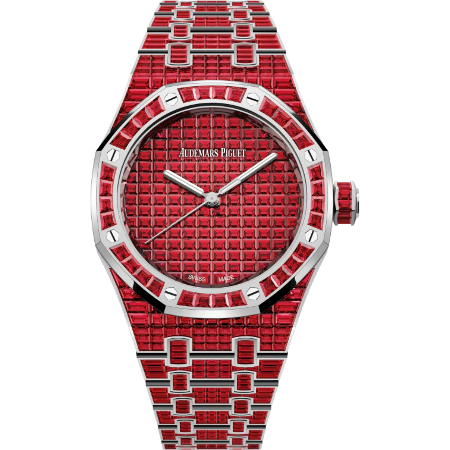 Royal Oak Selfwinding Ruby 50th Anniversary 37MM 18-Carat White Gold Bracelet 18-Carat White Gold Dial 18-Carat White Gold Case Set With Baguette-Cut Rubies