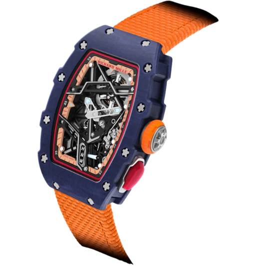 RM 07-04 Automatic Winding Sport Margot Laffite Blue Quartz TPT Velcro Strap Skeleton Dial Blue Quartz TPT Case