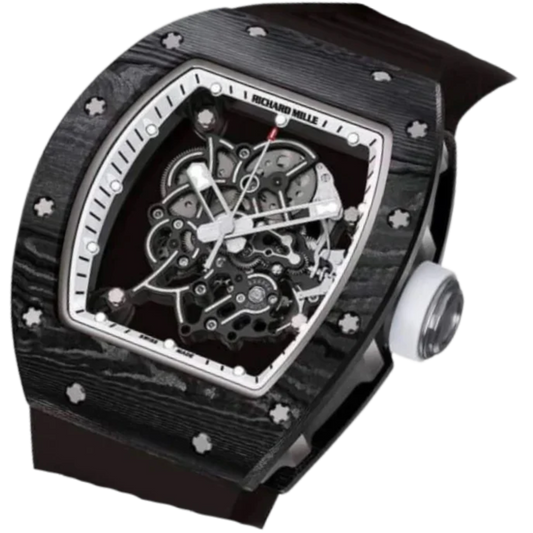 RM 55 Bubba Watson White Legend Rubber Strap Skeleton Dial Titanium Case NTPT Carbon Bezel