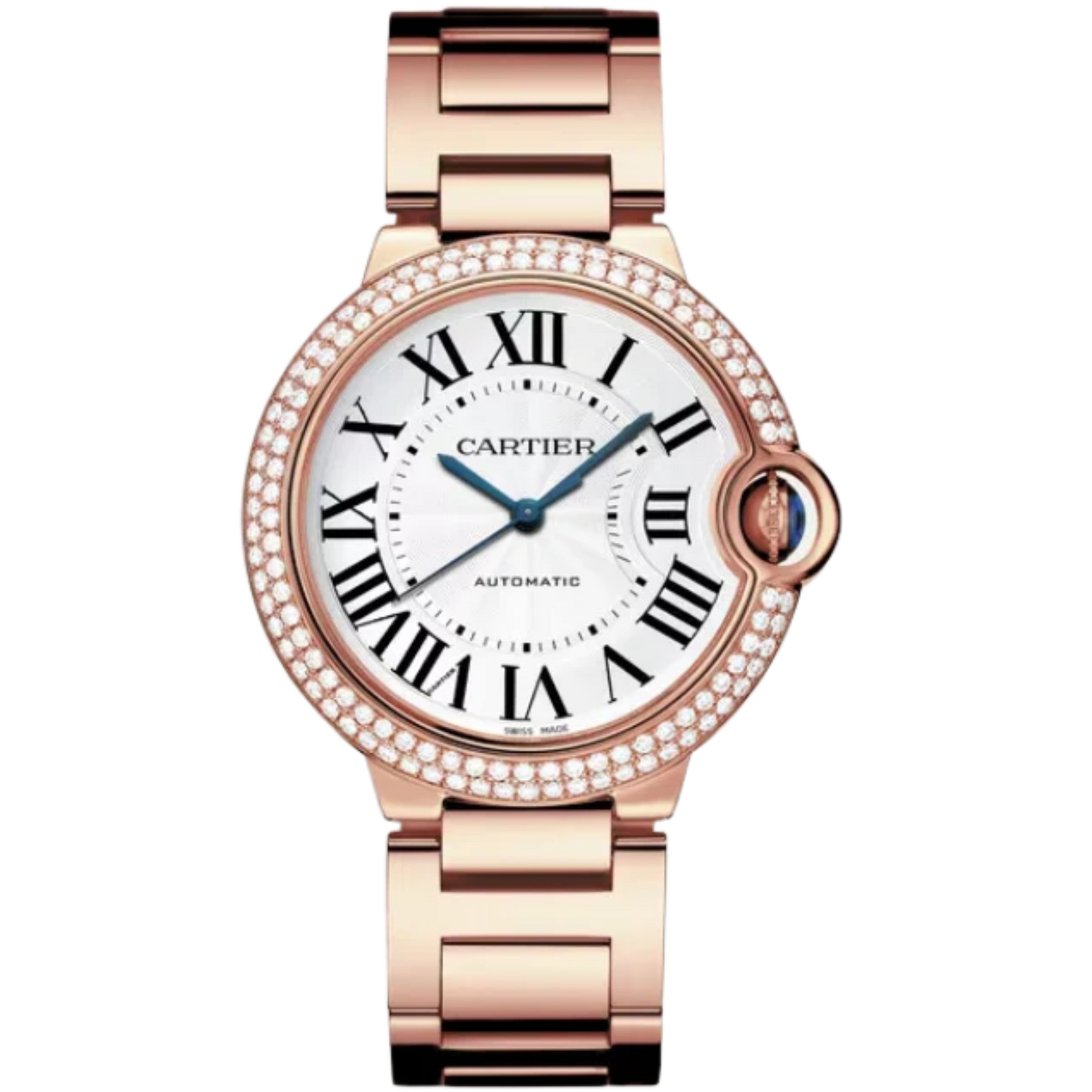 BALLON BLEU DE CARTIER 36 MM ROSED GOLD WITH SILVER GUILLOCHE DIAL