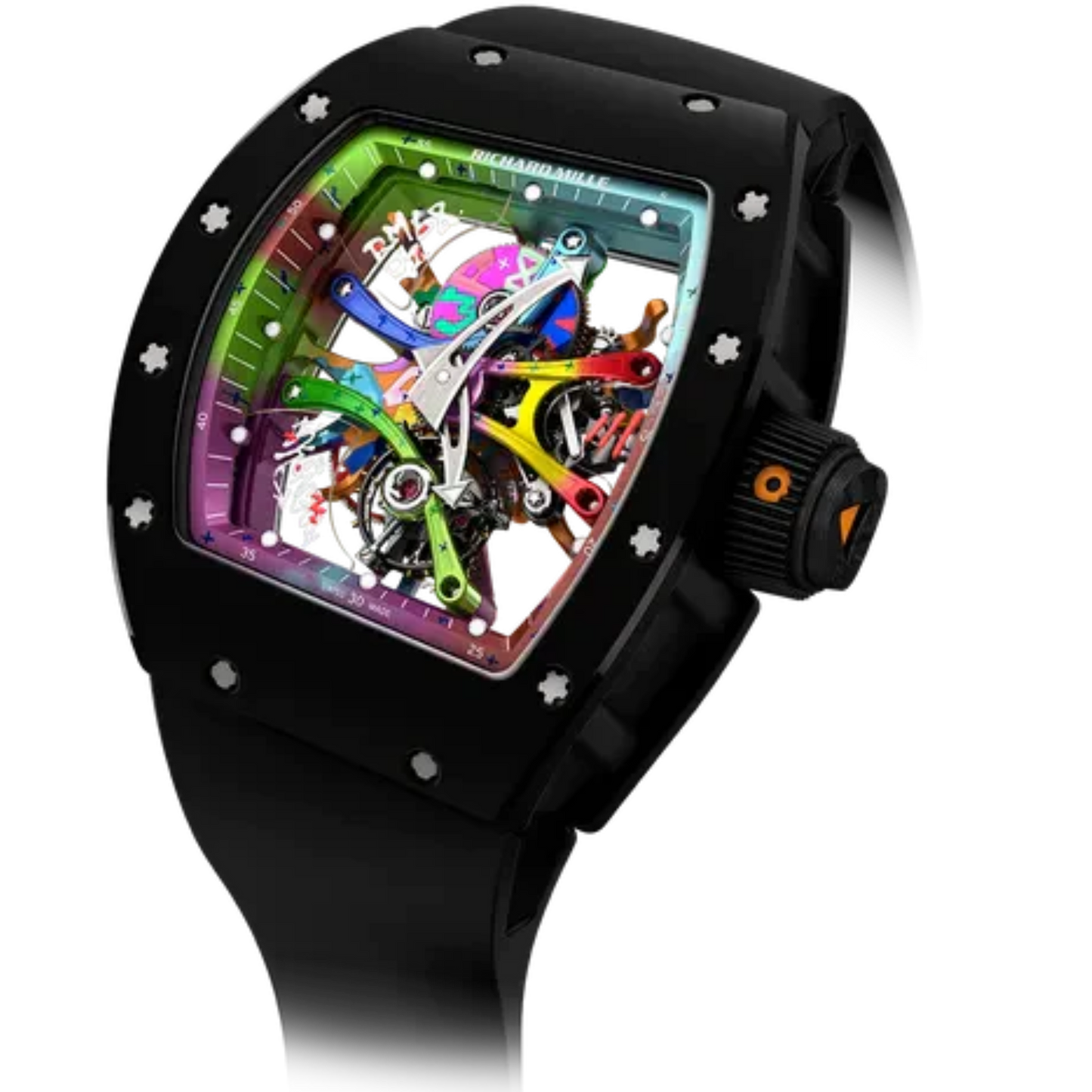RM 68-01 Tourbillon Cyril Kongo Automatic Black Rubber Strap Ceramic Case