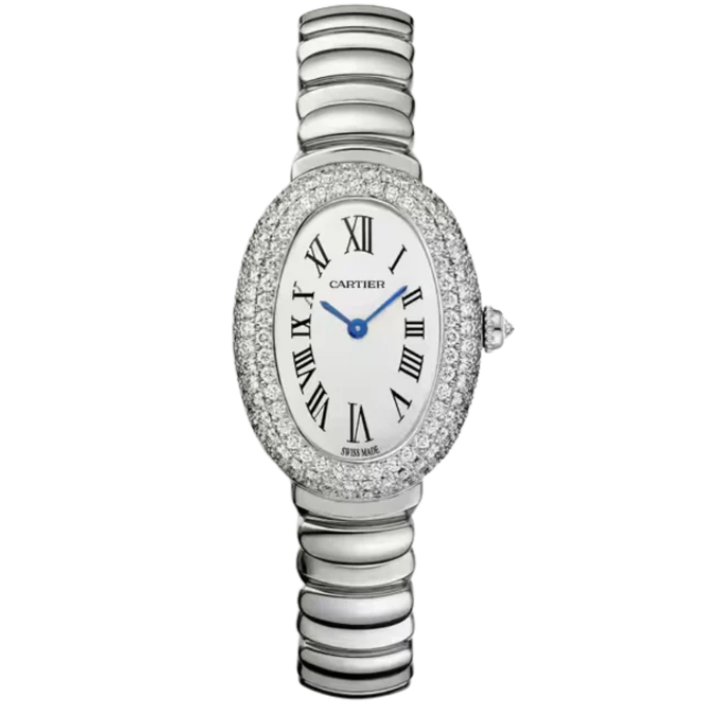 BAIGNOIRE DE CARTIER 31 MM 18K WHITE GOLD WITH SILVER DIAL