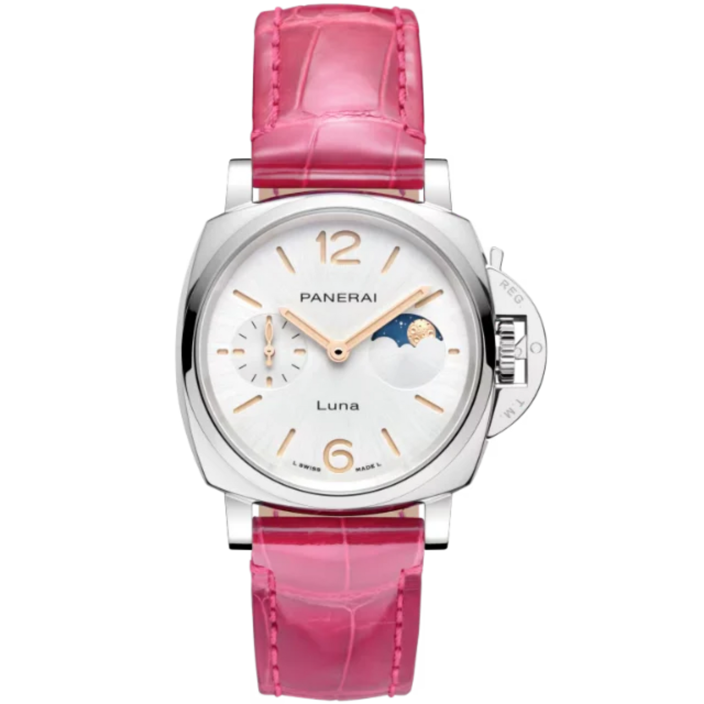 LUMINOR DUE LUNA PAM01180 38 MM STAINLESS STEEL WITH WHITE DIAL