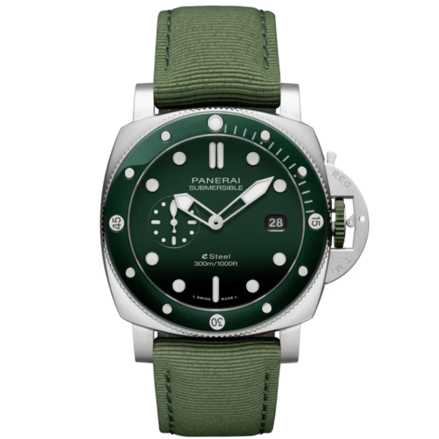 SUBMERSIBLE QUARANTAQUATTRO VERDE SMERALDO PAM01287 44 MM STAINLESS STEEL WITH GREEN DIAL