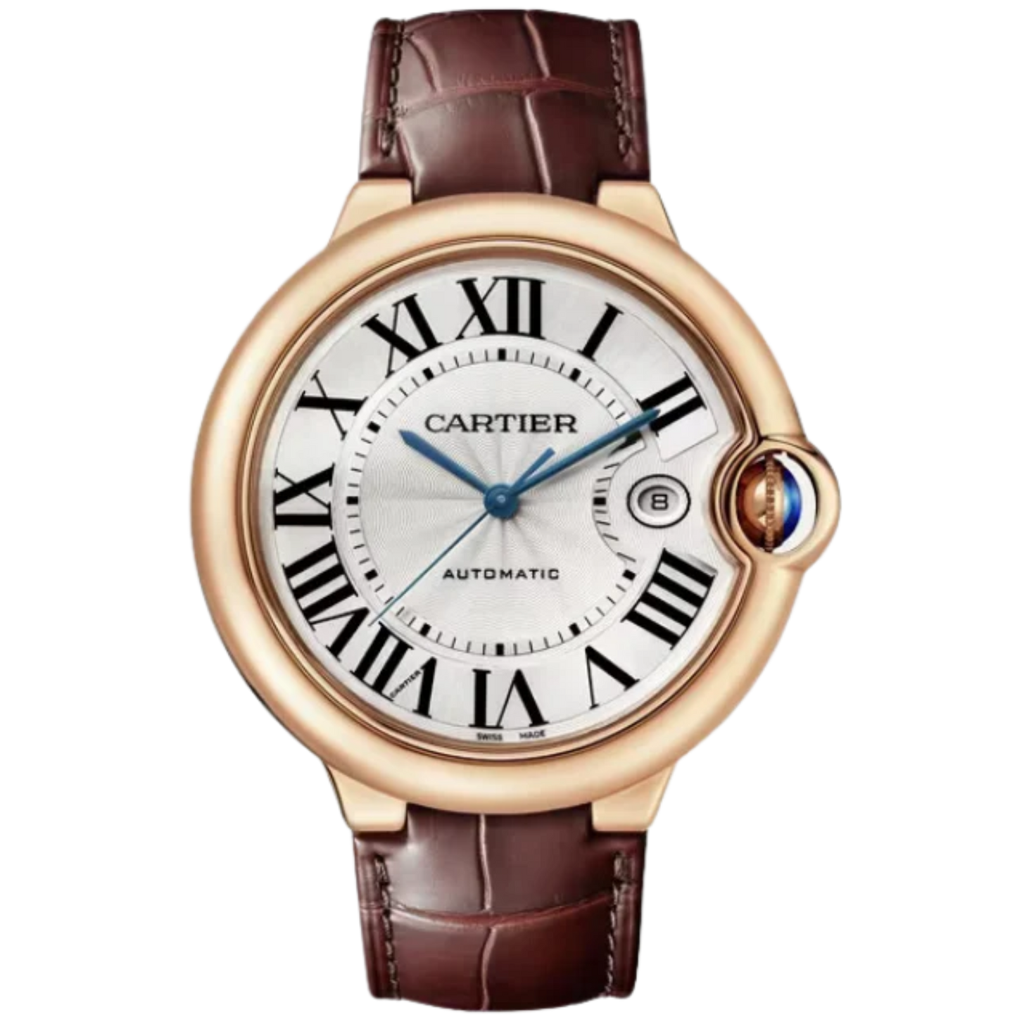 BALLON BLEU DE CARTIER 42 MM ROSE GOLD WITH SILVER GUILLOCHE LACQUER OPALINE DIAL