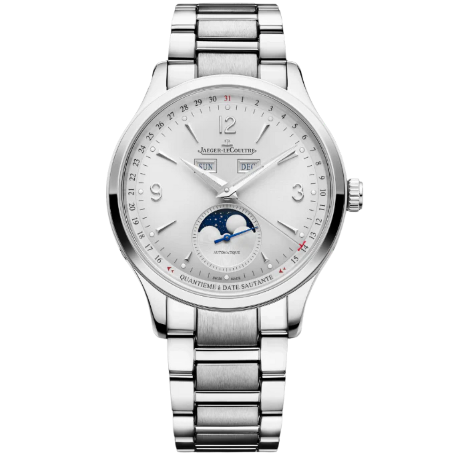 MASTER CONTROL CALENDAR 40 MM STAINLESS STEEL WITH SILVER GREY, SUNRAY BRUSHED DIAL