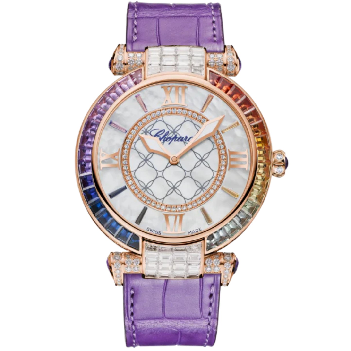 IMPERIALE JOAILLERIE RAINBOW 36 MM ETHICAL ROSE GOLD WITH MOTHER OF PEARL DIAL
