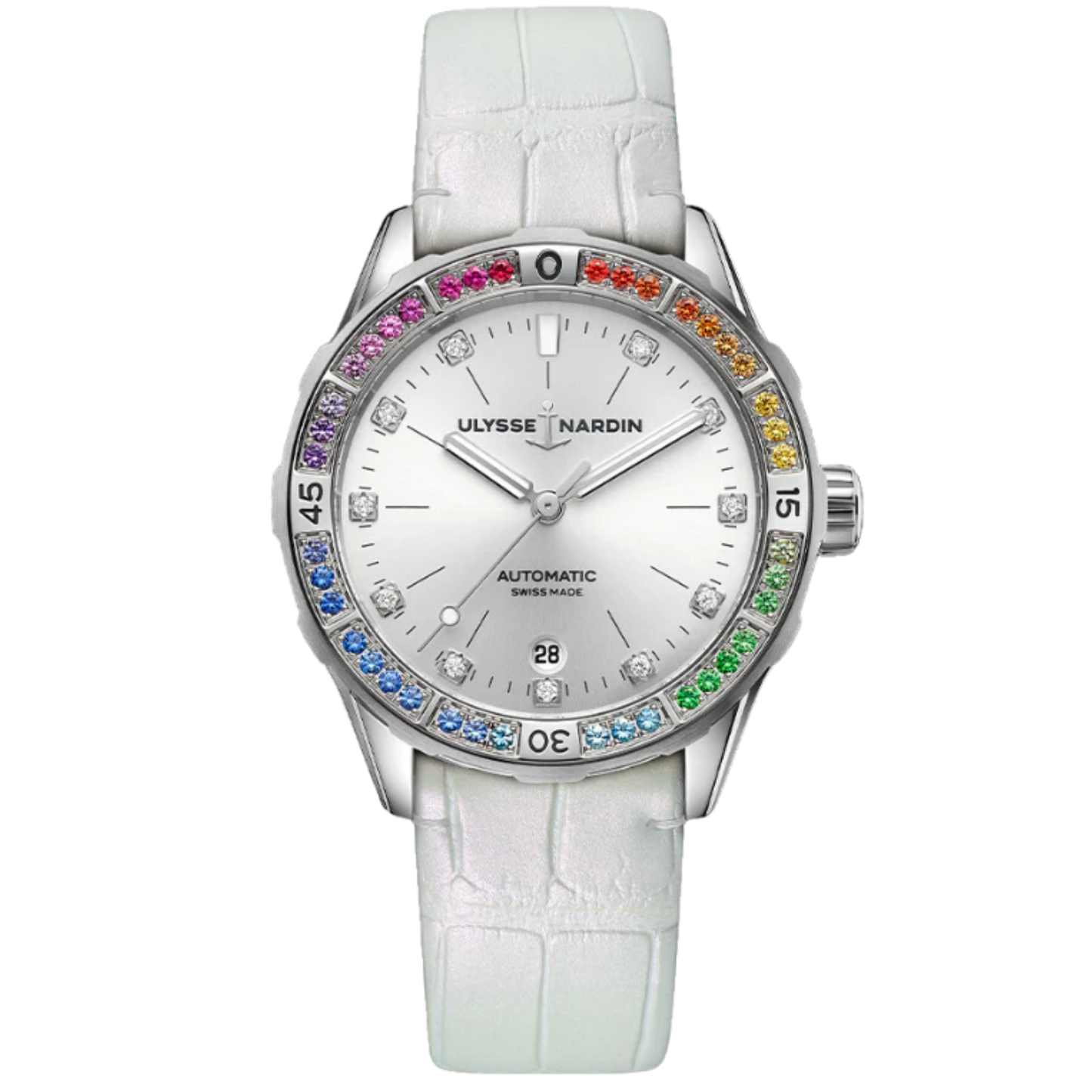 DIVER RAINBOW 39 MM STAINLESS STEEL WITH SILVER DIAL