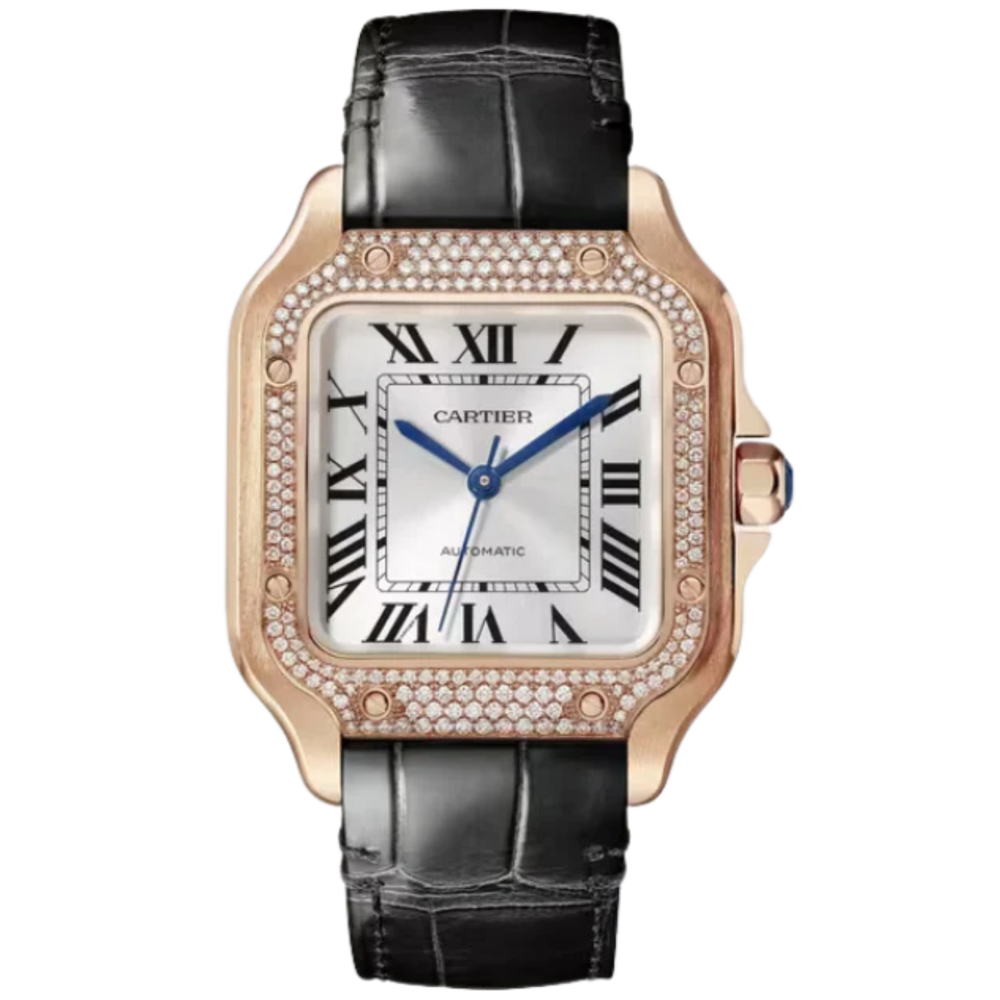 SANTOS 35 MM DE CARTIER WHITE 18K ROSE GOLD