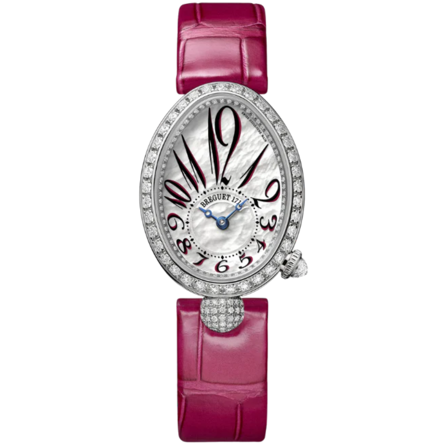 REINE DE NAPLES 8928 33 MM WHITE GOLD WITH MOTHER OF PEARL DIAL