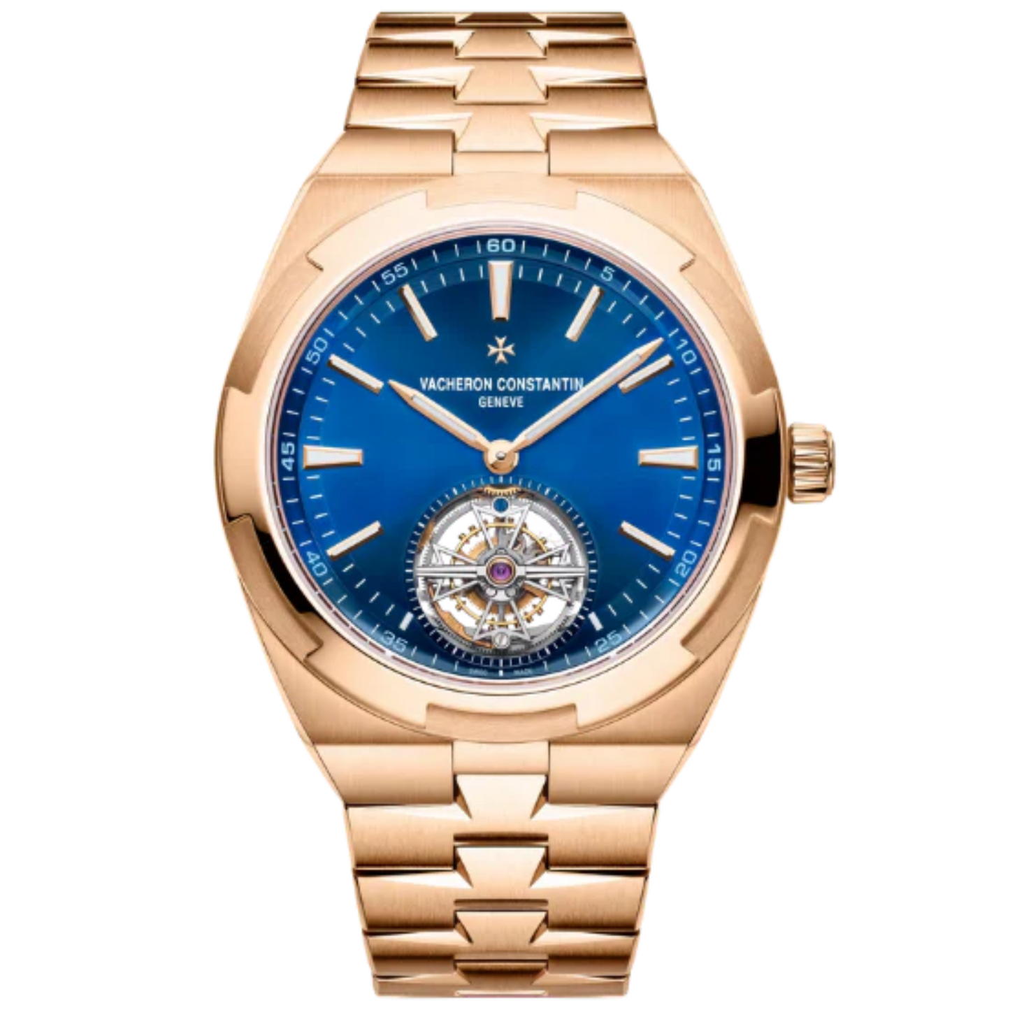 OVERSEAS TOURBILLON 42 MM PINK GOLD WITH BLUE BRASS DIAL