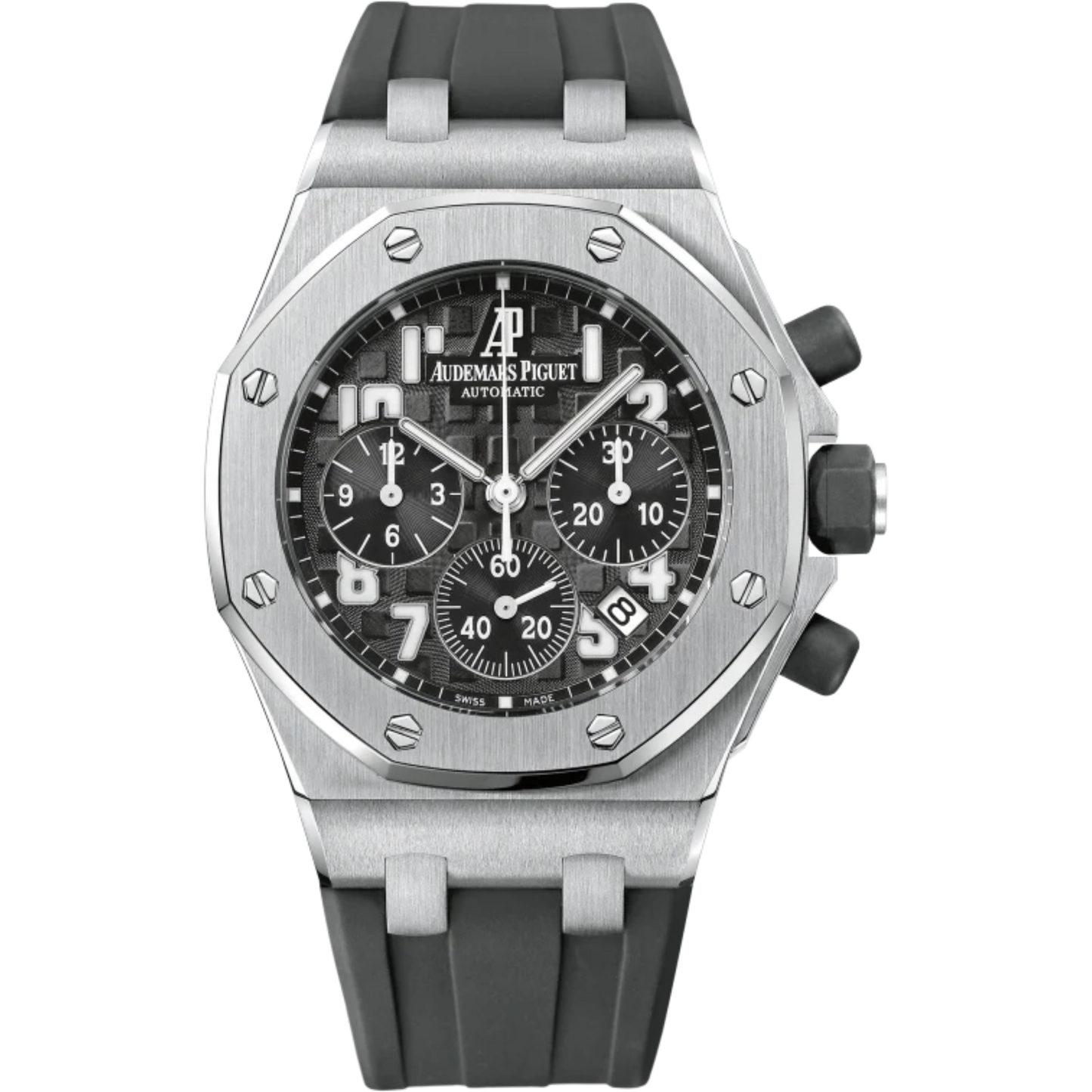 Royal Oak Offshore Chronograph 37MM Black Rubber Strap Black Dial With Méga Tapisserie Pattern Stainless Stee Case