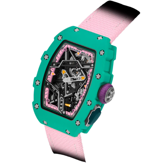 RM 07-04 Automatic Winding Sport Nafi Thiam Green Quartz TPT Velcro Strap Skeleton Dial Green Quartz TPT Case