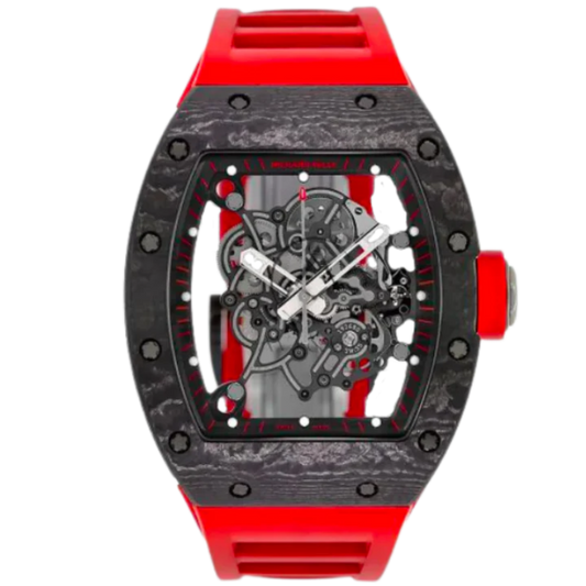 RM 055 Bubba Watson Dark Legend Automatic Red Rubber Strap Black Ceramic Case