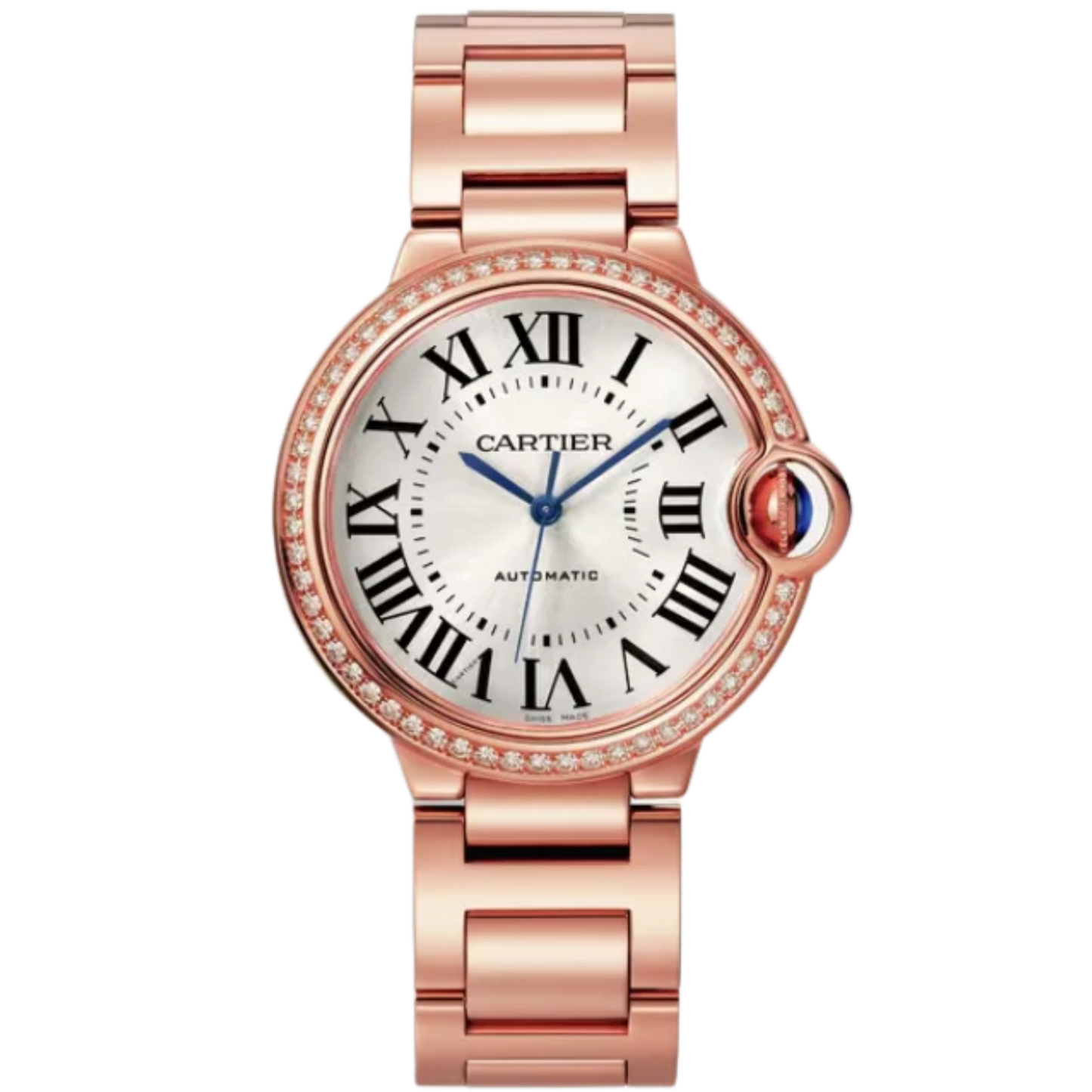 BALLON BLEU DE CARTIER 36 MM ROSED GOLD WITH SILVER SUNRAY EFFECT DIAL