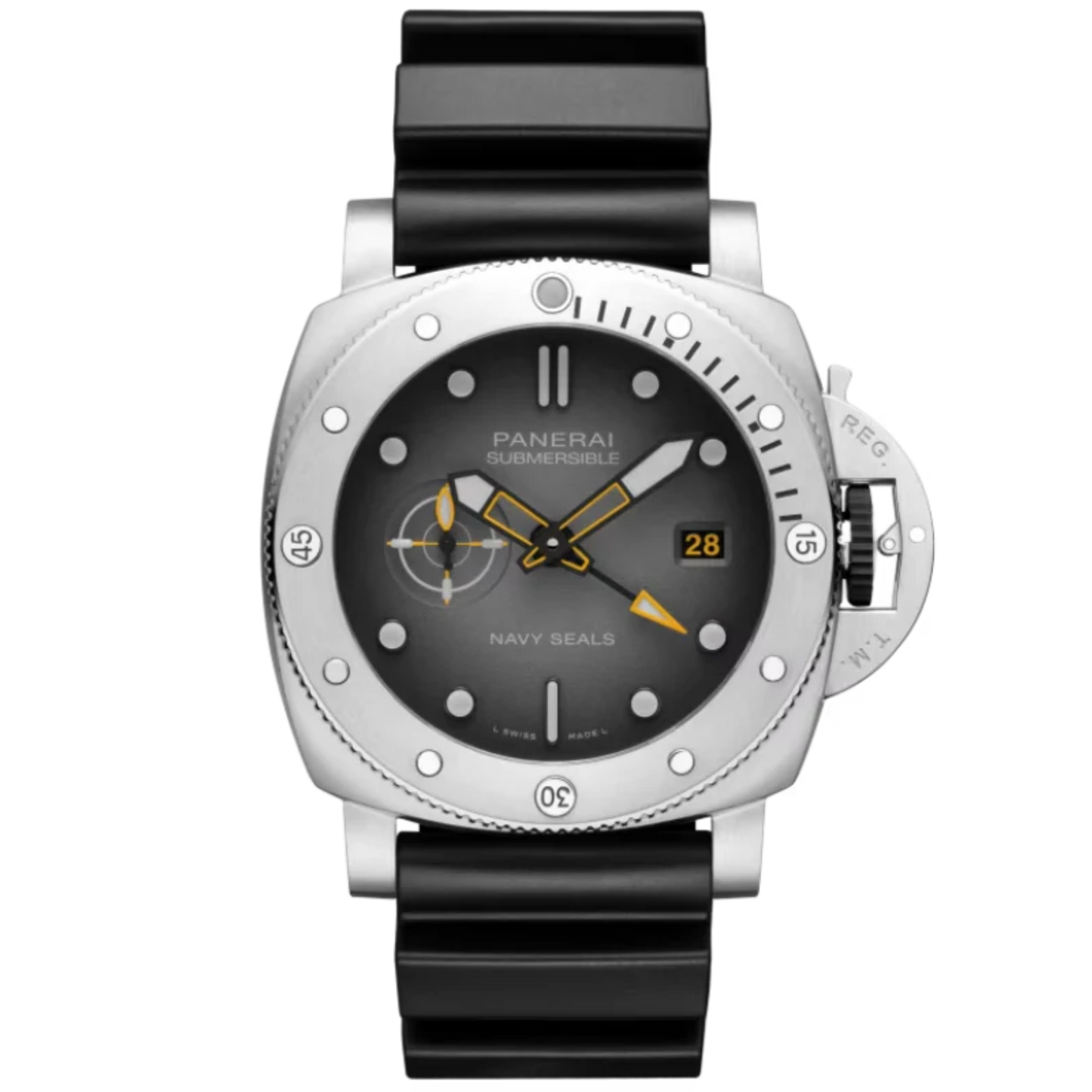 SUBMERSIBLE GMT NAVY SEALS PAM01323 44 MM STAINLESS STEEL WITH GREY DIAL