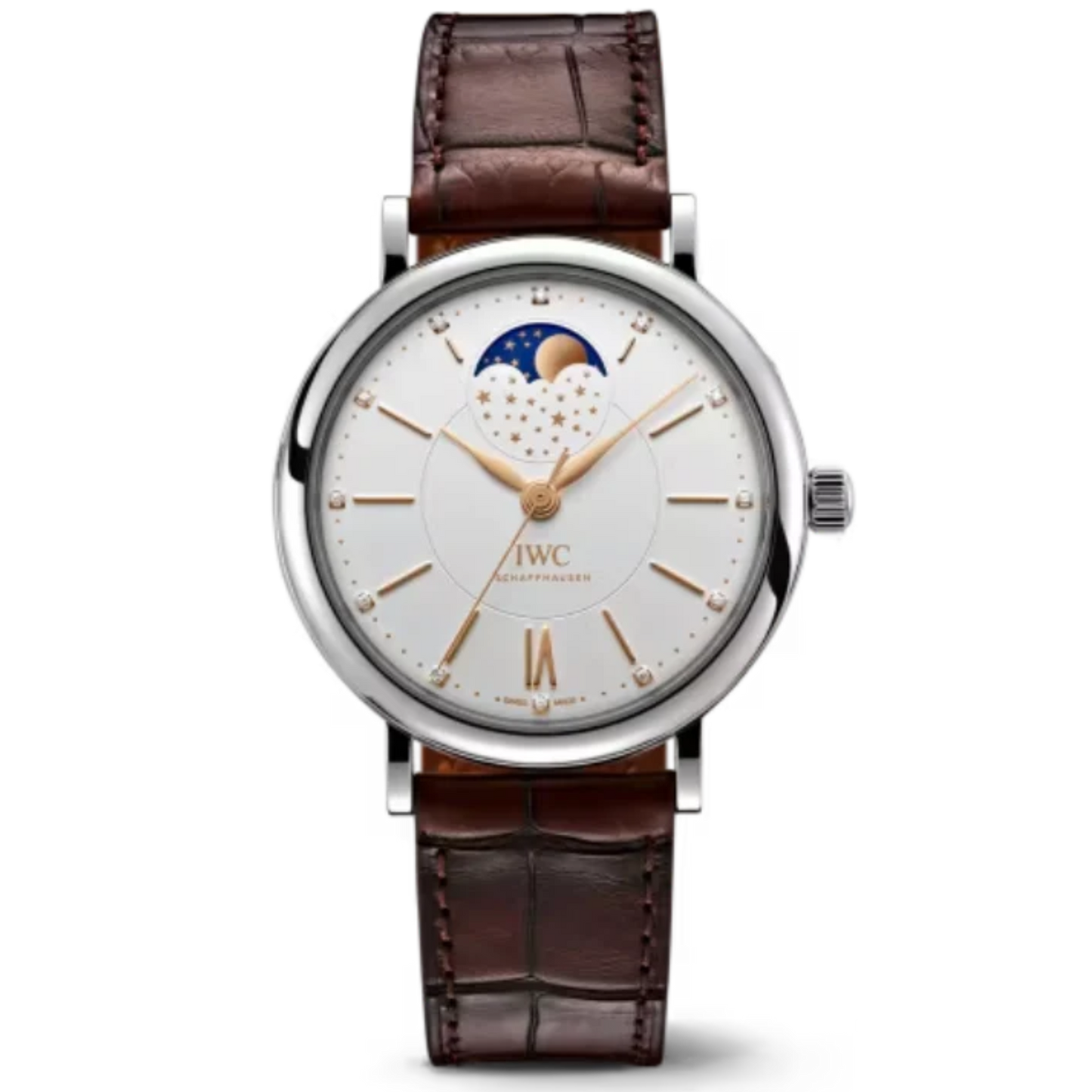 PORTOFINO AUTOMATIC MOON PHASE 37 MM STAINLESS STEEL WITH WHITE DIAL