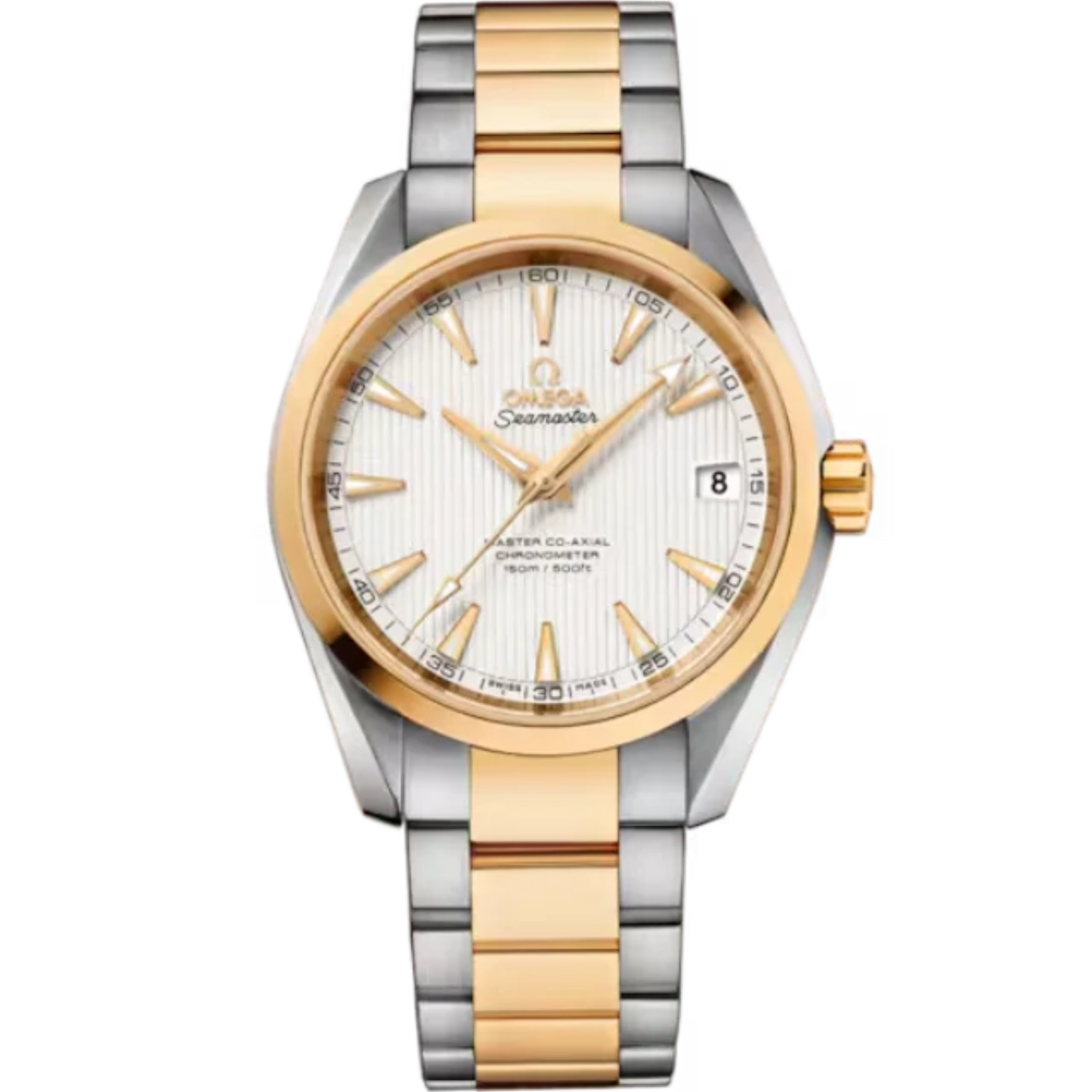 SEAMASTER AQUA TERRA 150M 38 MM STAINLESS STEEL YELLOW GOLD WITH SILVER DIAL