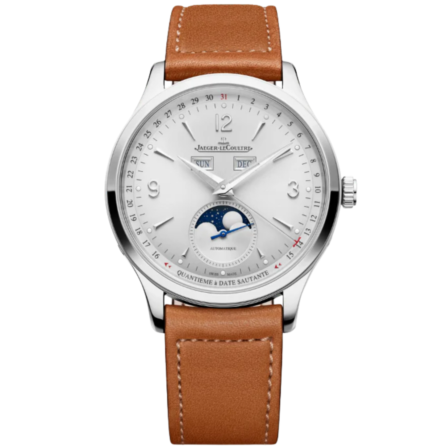 MASTER CONTROL CALENDAR 40 MM STAINLESS STEEL WITH SILVER GREY, SUNRAY BRUSHED DIAL