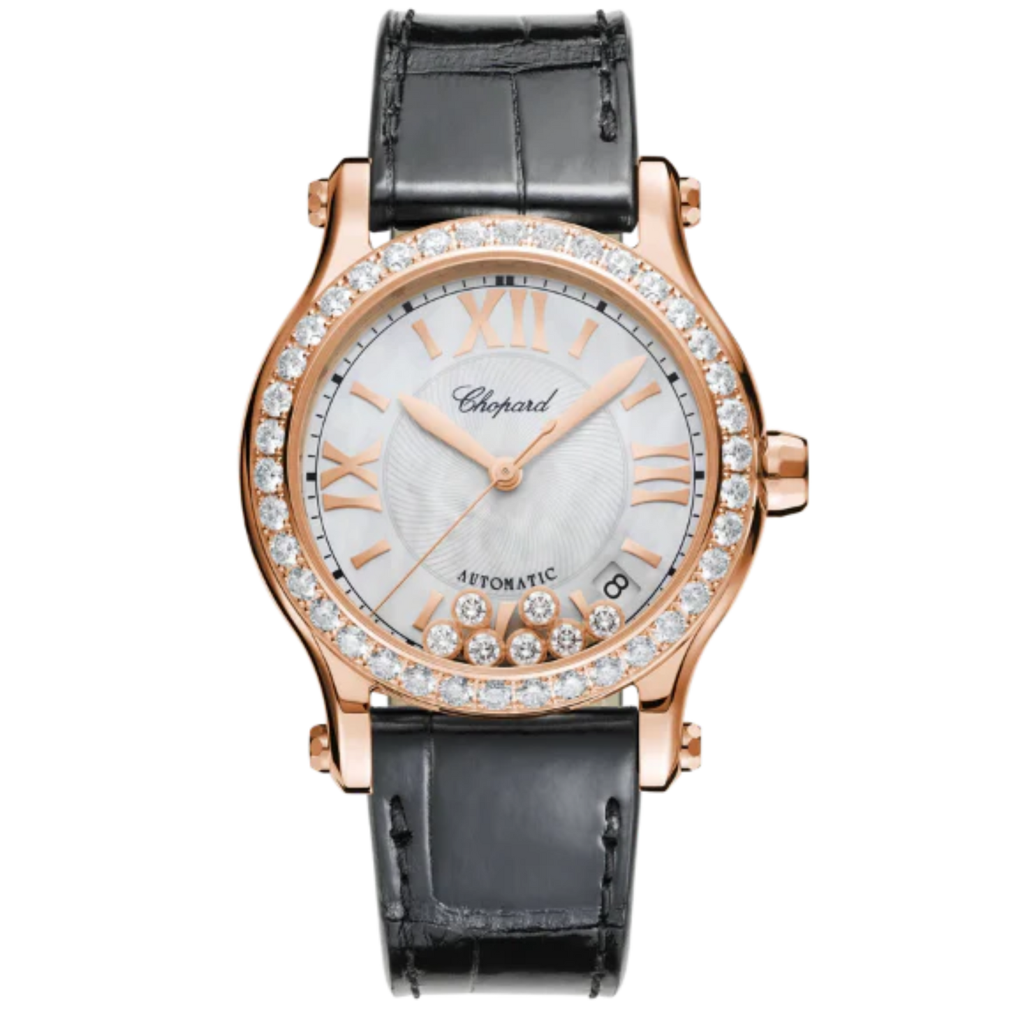 HAPPY SPORT 36 MM ETHICAL ROSE GOLD WITH MOTHER OF PEARL DIAL