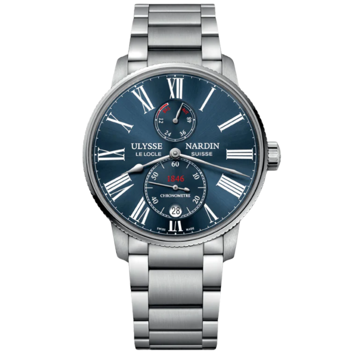 MARINE TORPILLEUR 42 MM STAINLESS STEEL WITH BLUE DIAL