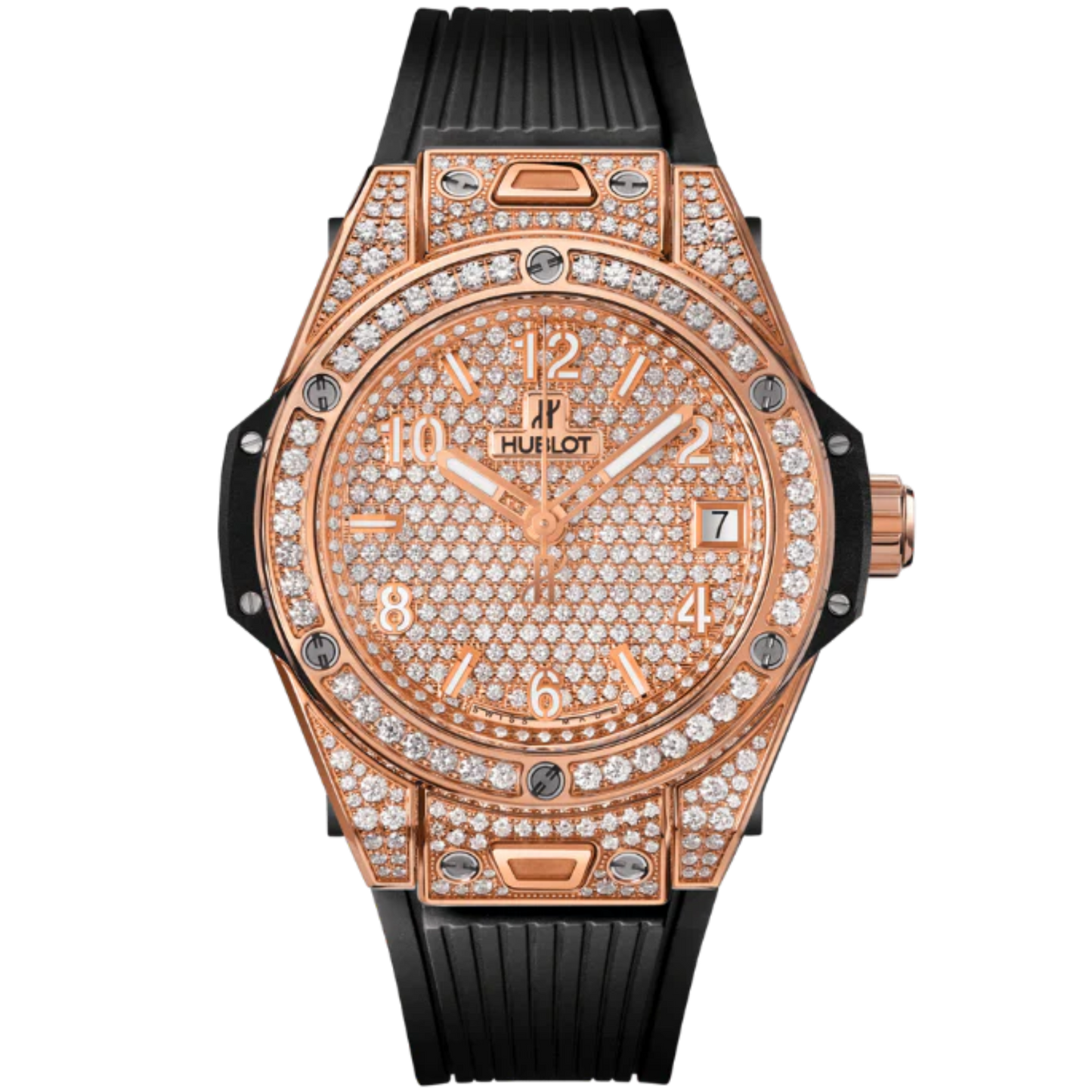 Big Bang 39mm ONE CLICK KING GOLD FULL PAVÉ
