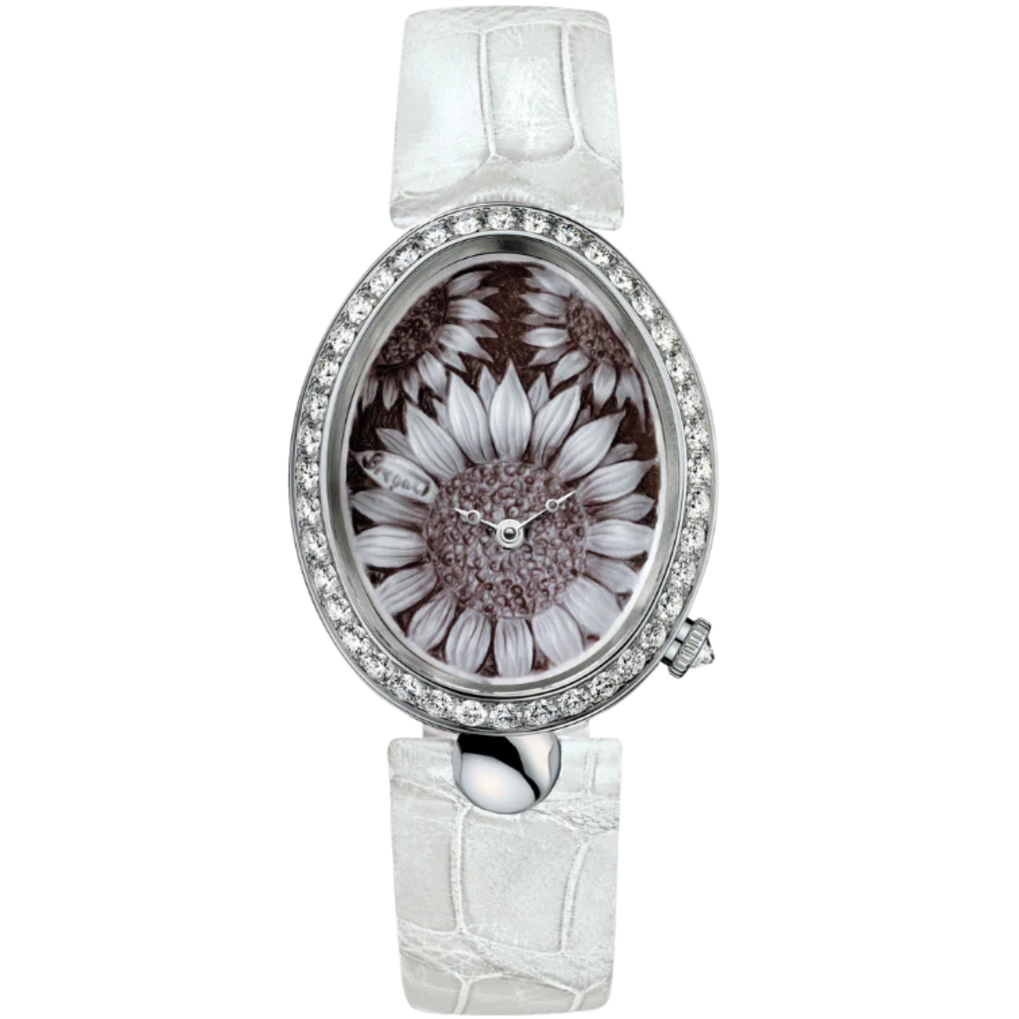 REINE DE NAPLES 8958 40 MM WHITE GOLD WITH SEASHEEL FLOWER DIAL