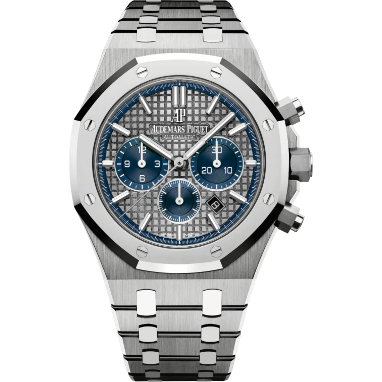 Royal Oak Chronograph 41MM Titanium Bracelet Slate Grey Dial With Grande Tapisserie Pattern Titanium Case Polished 950 Platinum Bezel