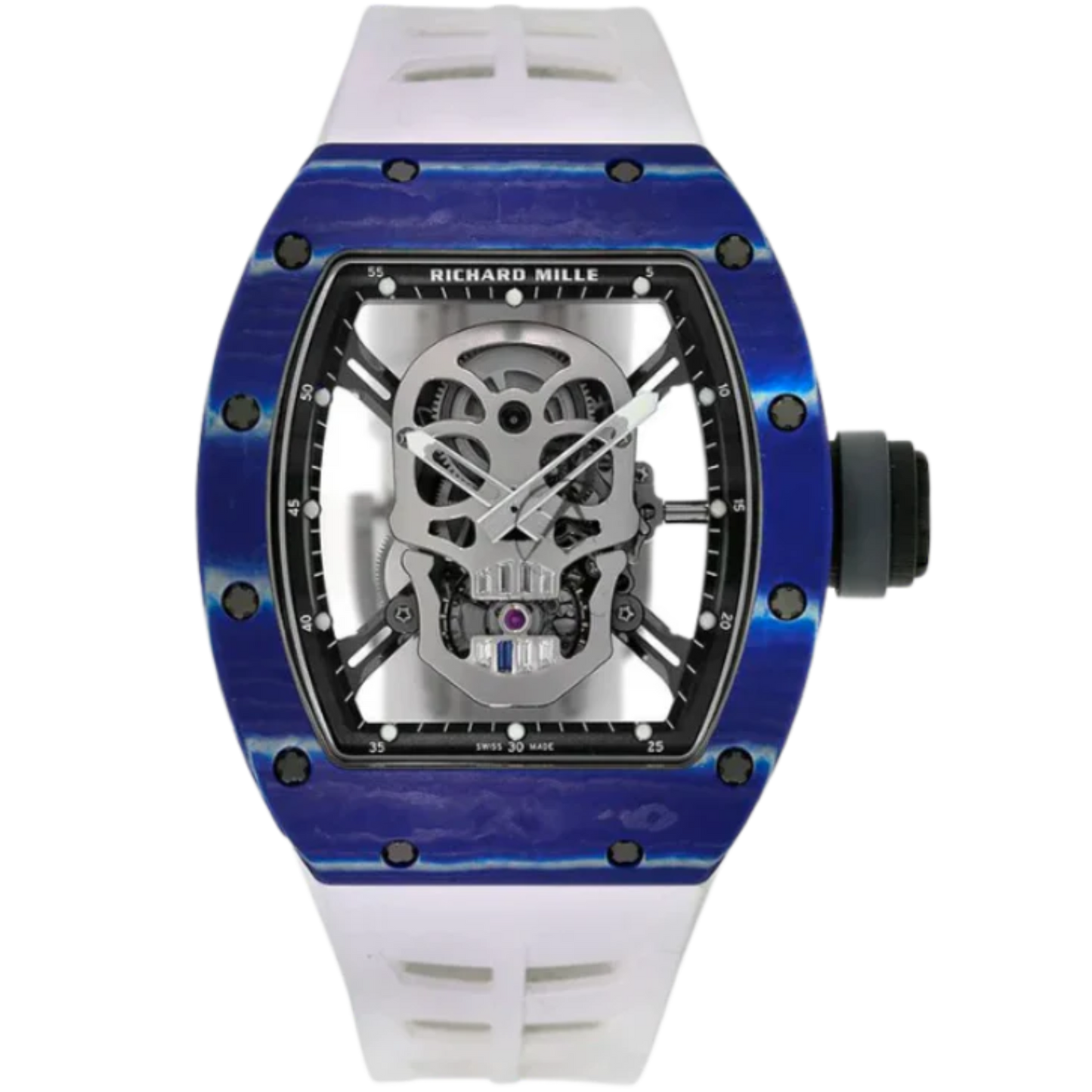 RM 52-01 Tourbillon Skull Automatic Rubber Blue Quartz Case