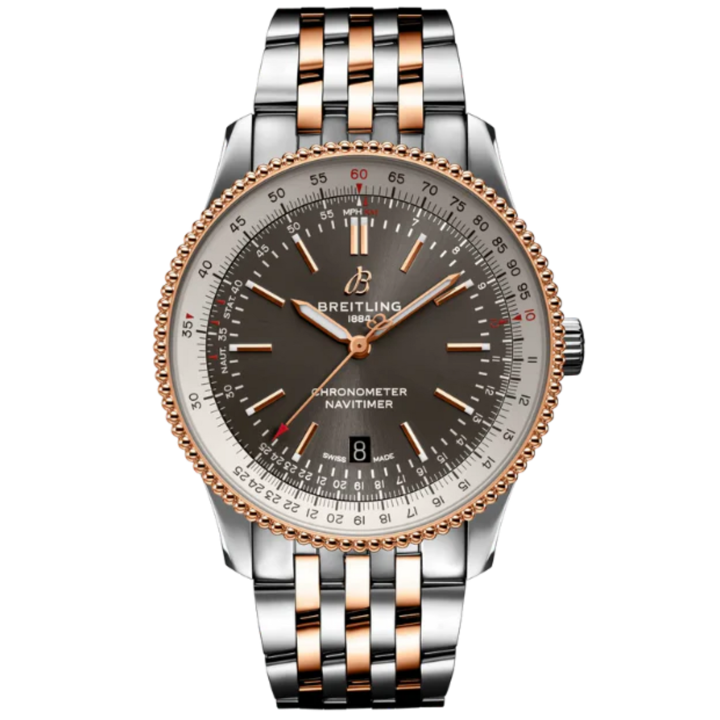 NAVITIMER AUTOMATIC 41 MM STAINLESS STEEL & 18K ROSE GOLD WITH ANTHRACITE GRAY DIAL